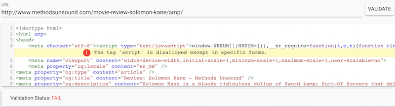 AMP fail